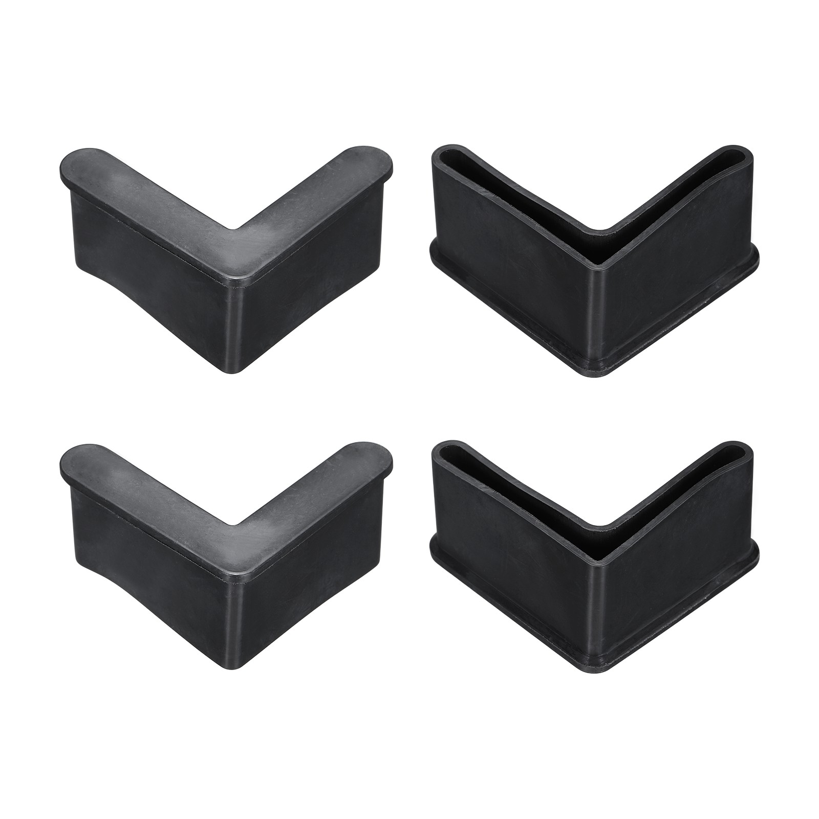 4Pcs 2" Bed Frame End Caps, Angle Iron Foot Pad Leg Protector, Black