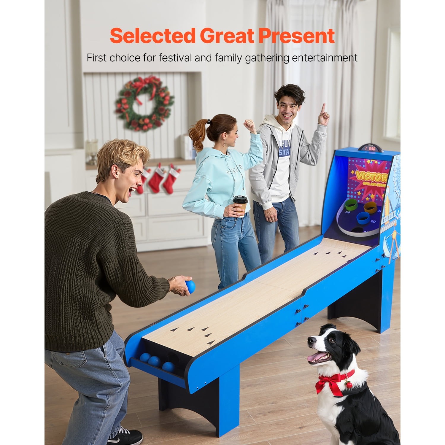 8' Scoring Rolling Traditional Arcade Game Table Indoor Arcade Scorekeeper