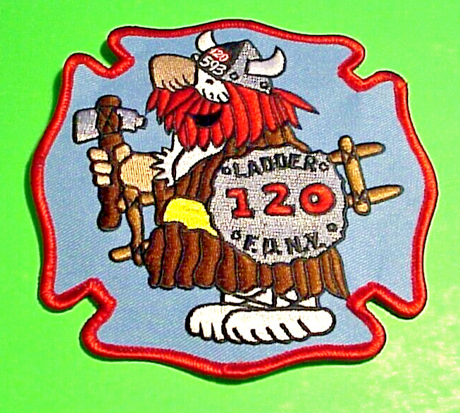 NEW YORK  FDNY  LADDER 120  NY  5"  FIRE DEPT  PATCH  FREE SHIPPING!!!