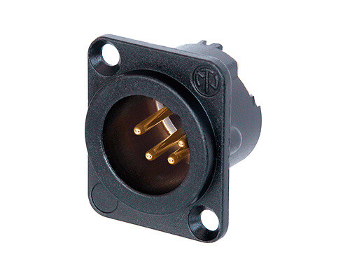 Neutrik NC4MD-LX-B 4 PIN Male XLR Chassis Connector Black D Type
