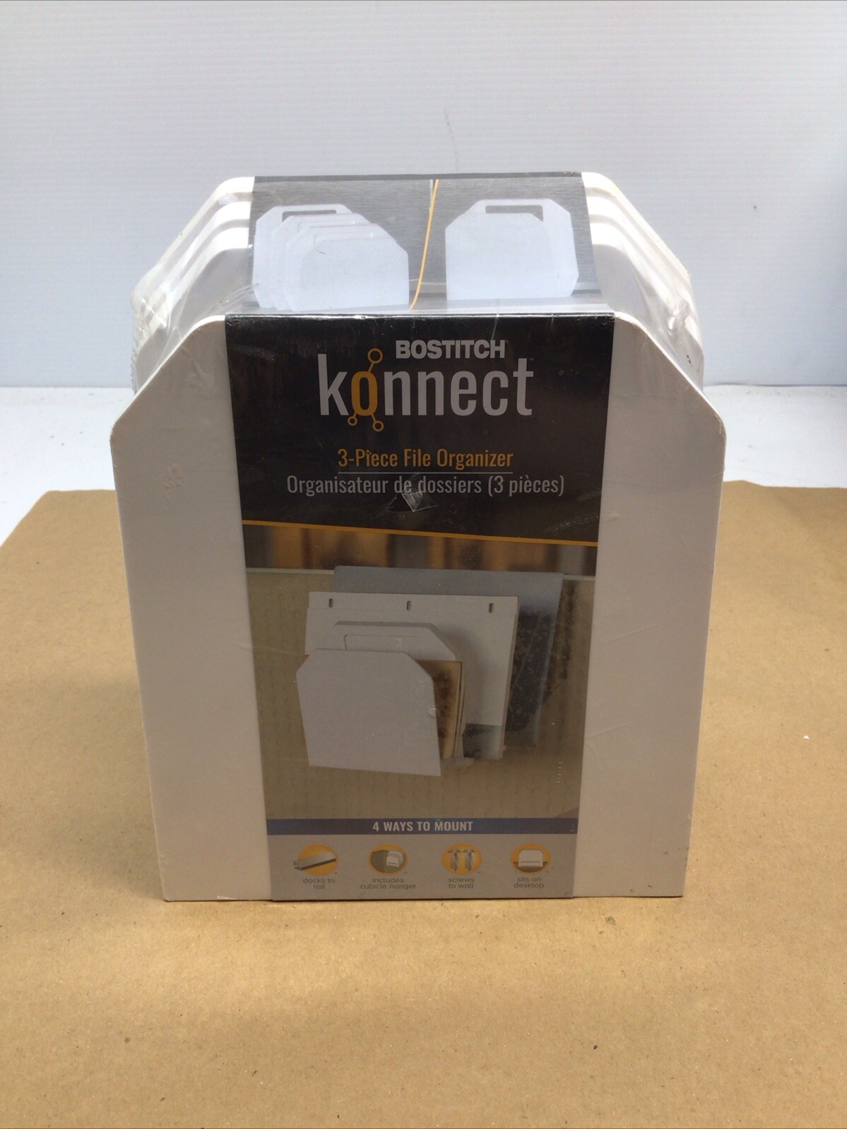 Bostitch Konnect Plastic 3-Piece File Organizer KT-3FOLDER White