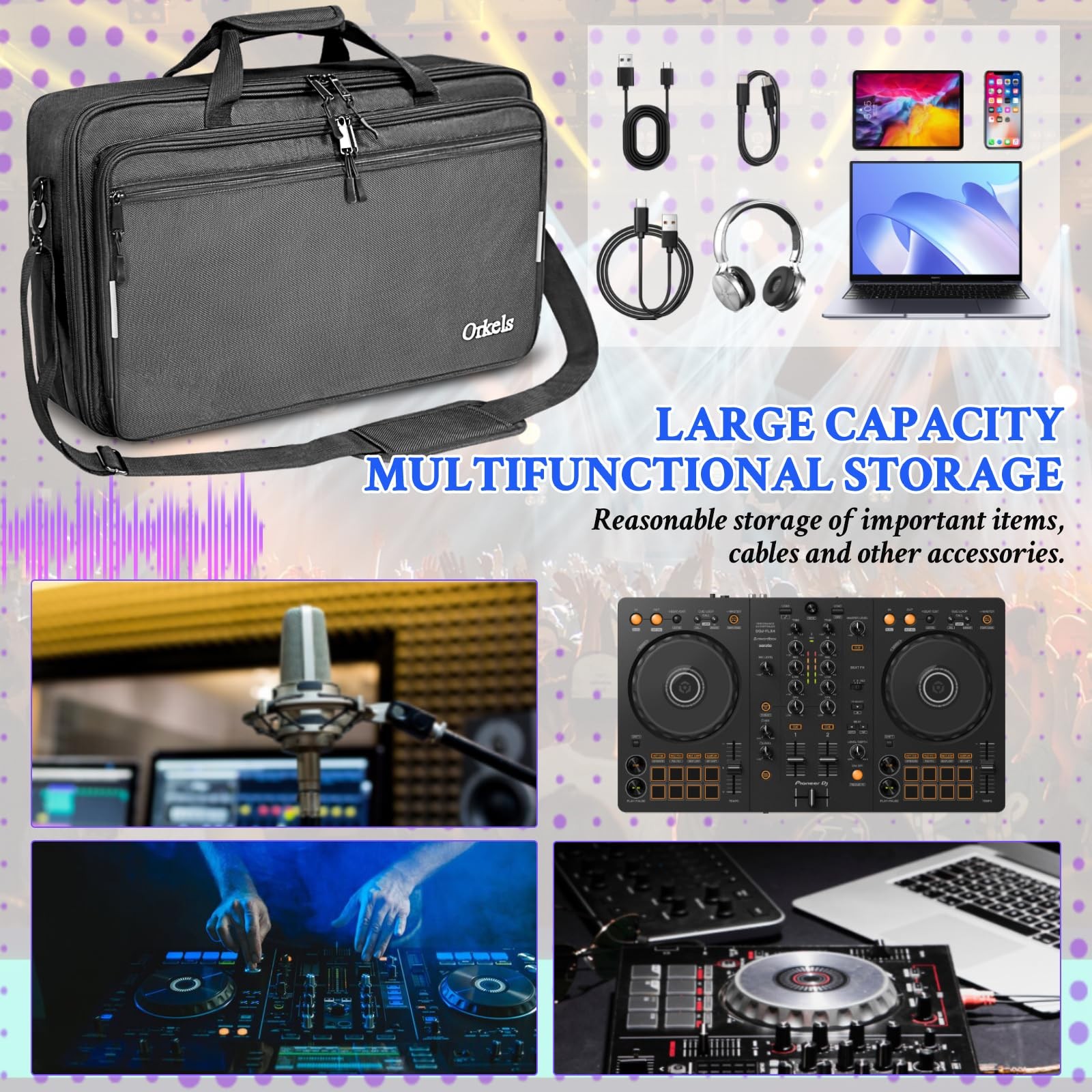 ORKELS DJ Controller Bag Case Compatible with DDJ-REV1/DDJ-SR2/DDJ-SR/OMNIS-D...