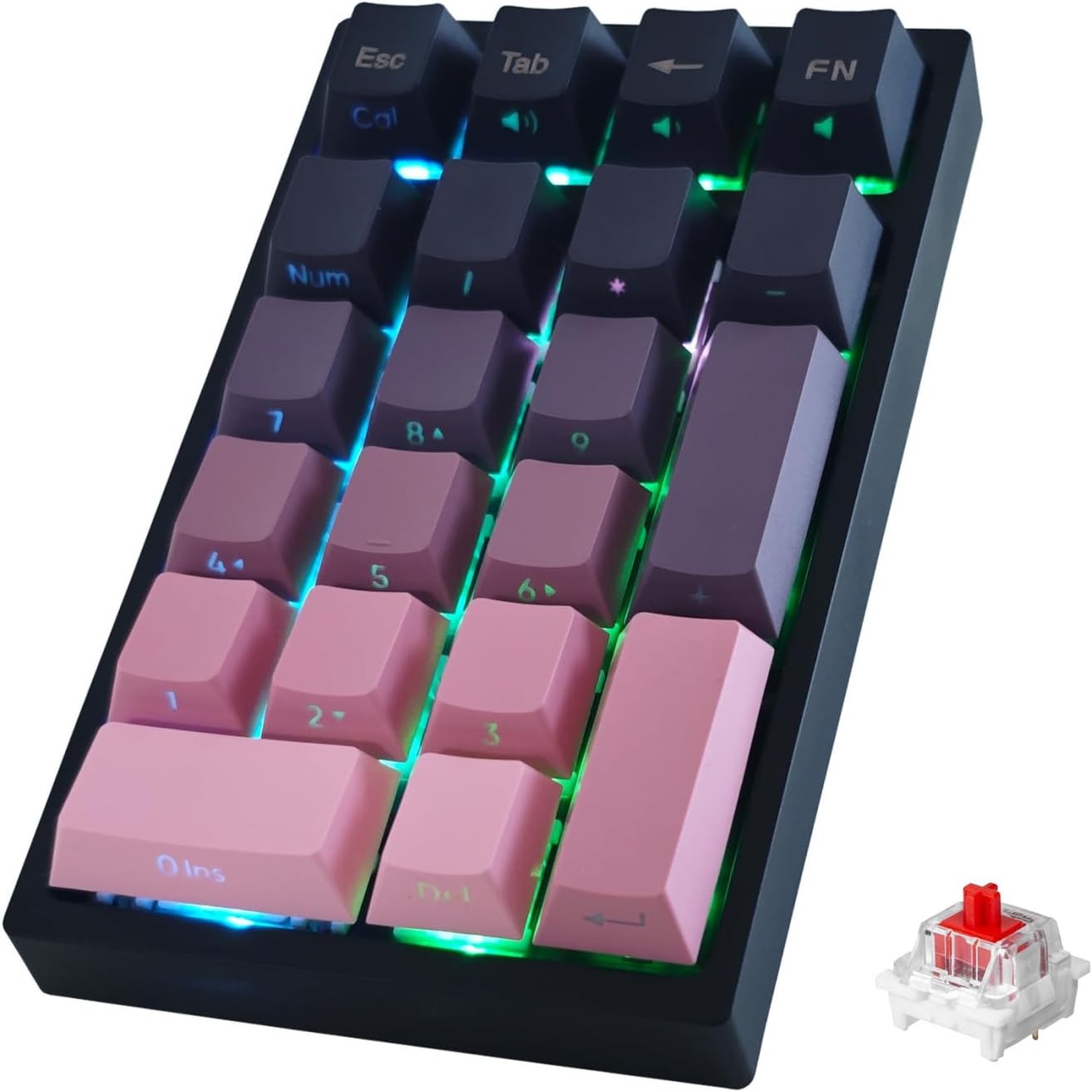 LINKEET K21-BP Tri-Mode Mechanical Numeric Keypad (21-Key RGB Backlit Numpad)
