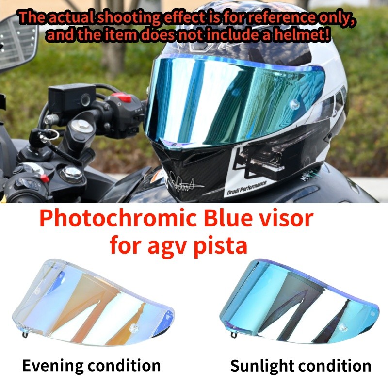 Photochromic Visor Lenses For AGV Pista GPR GPRR R RACE 2 RACE 3 Blue Red Clear