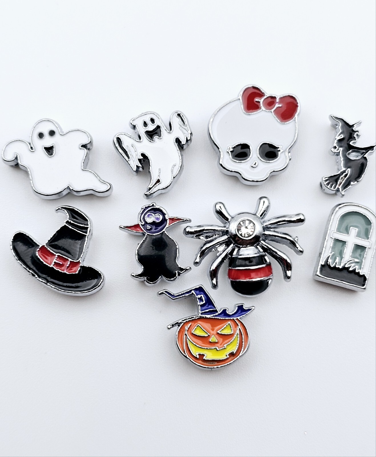 Spooky 8mm leather charm bracelet with charms