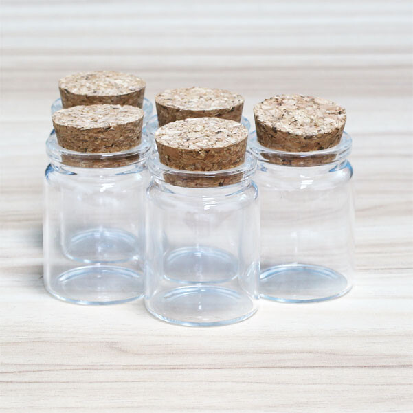 35ML Tiny Vials Vial Jars Stopper glass bottles 2~50PCS Storage corks Crafts