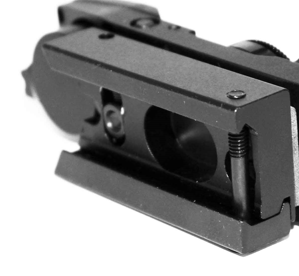 Mossberg 500 12 gauge pump picatinny rail shell carrier and reflex sight combo.
