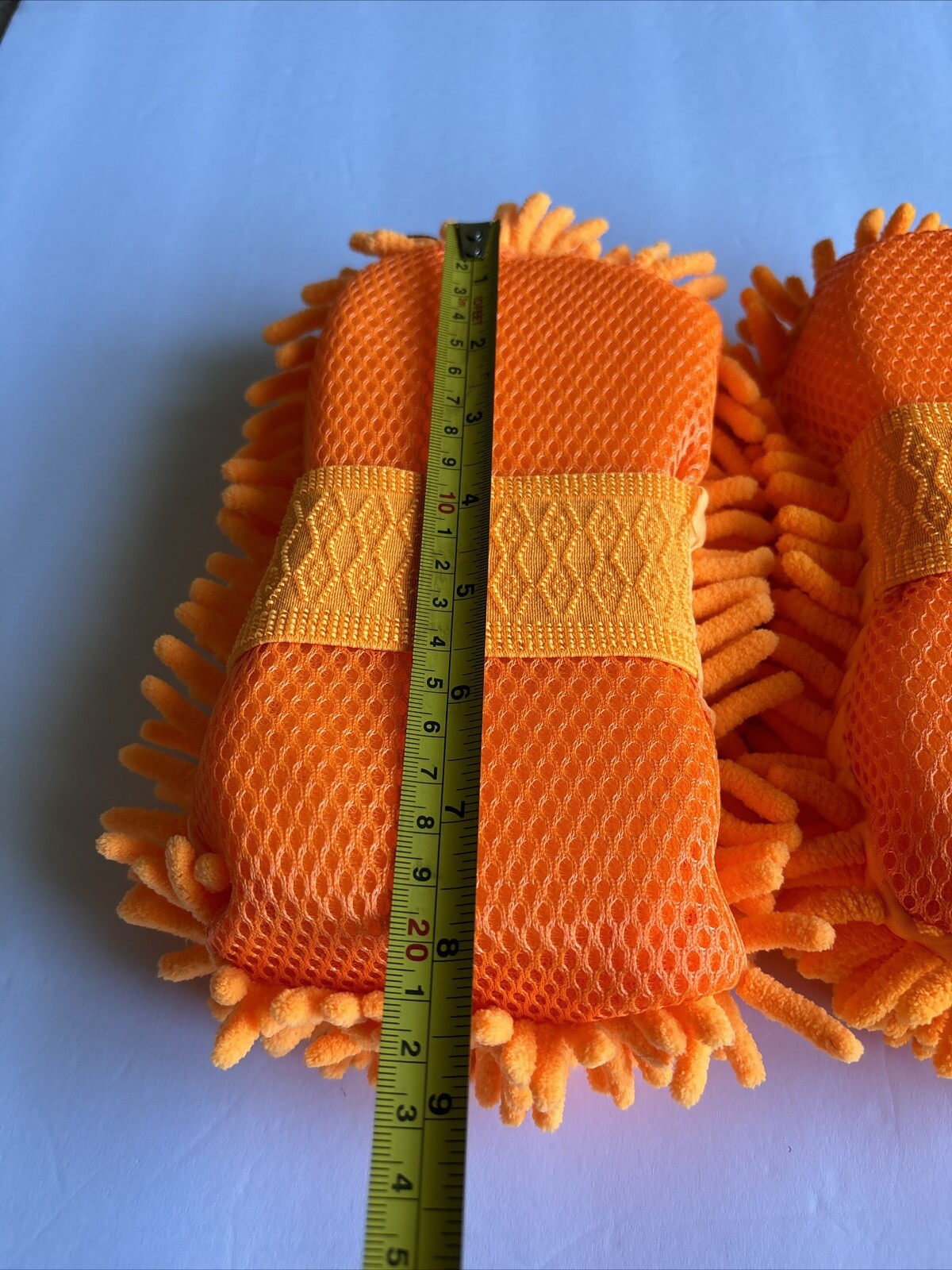 2-pcs Orange Car Wash Washing Microfiber Chenille Mitt Auto Cleaning Glove Dust
