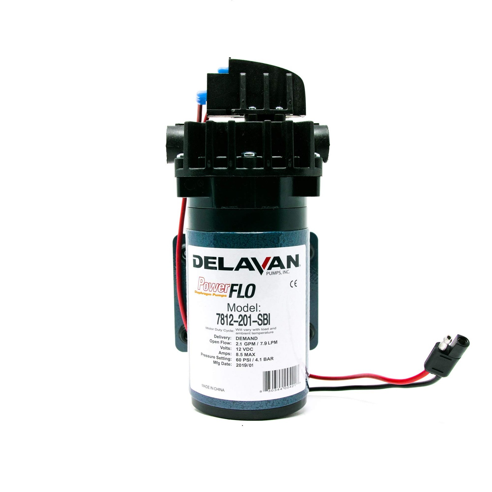 Delavan 7812-201-SBI I Series 12 Volt Electric 60 PSI 2.1 GPM Bypass, On Dema...