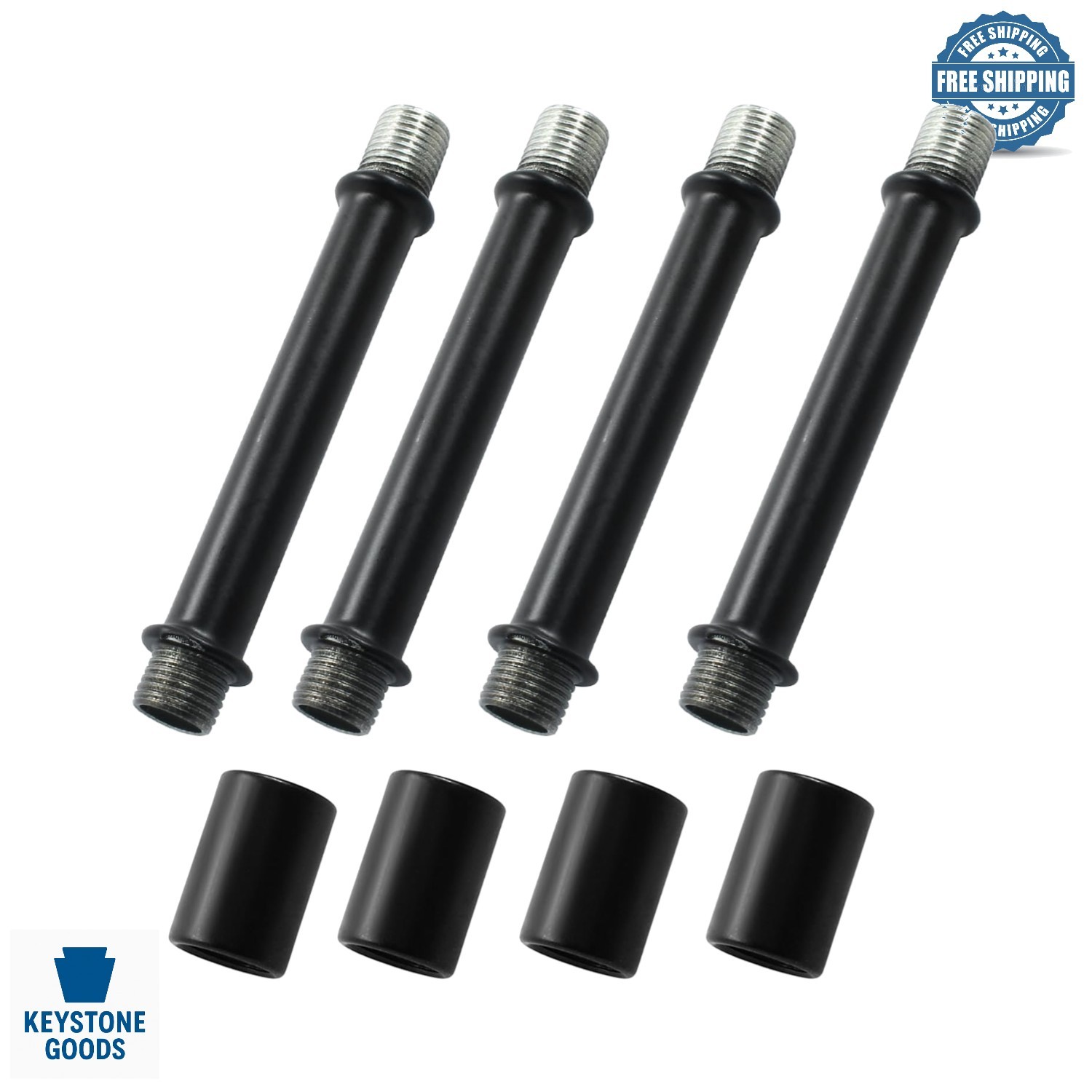 80mm Black Double End Straight Pipe Lamp Stem Kit - Easy Install, Durable, Fl...