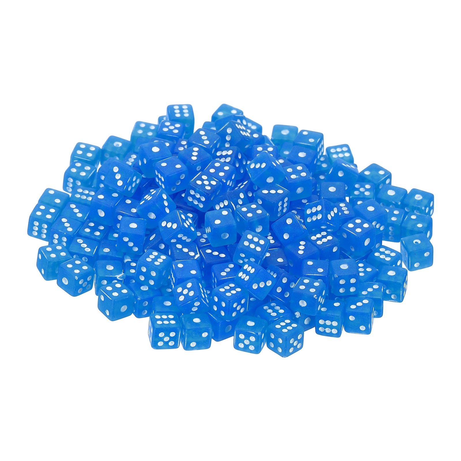 150 Pcs Clear Sky Blue/White Mini Dice 5mm/0.2" Acrylic Game Dot Square Dice