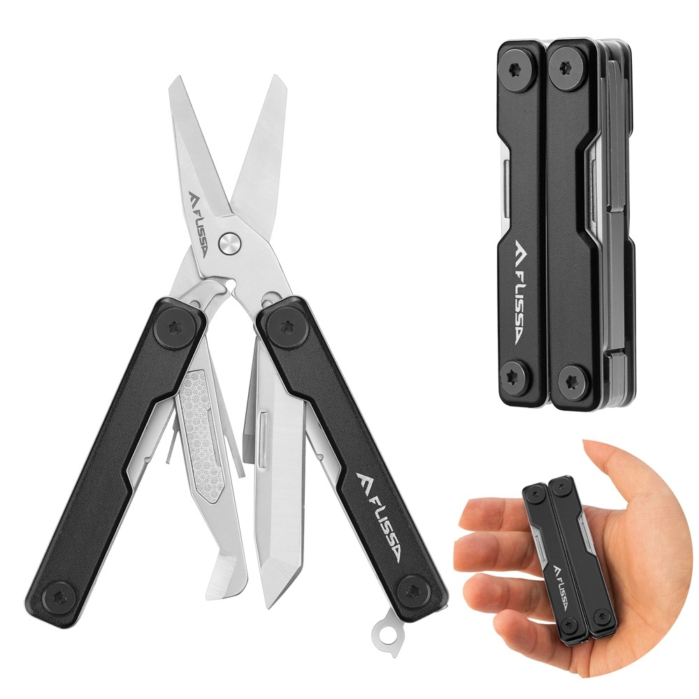 FLISSA 11-in-1 Multitool Scissor Knife Folding Pocket Stainless Multi Tool Knife