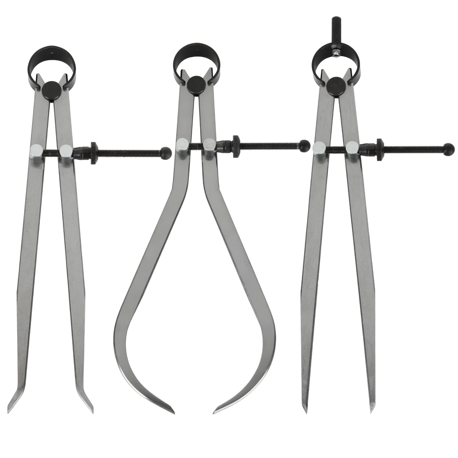 3 PCS Spring Caliper/Divider Set 8 Inch Inside Outside Measuring Tool Lathe