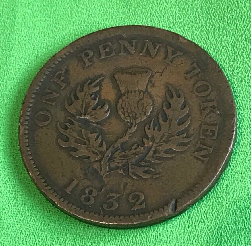 George IV Token One Penny 1832 Copper 17.0 g ⌀ 34.0mm CCT# NS-2B Breton# 870