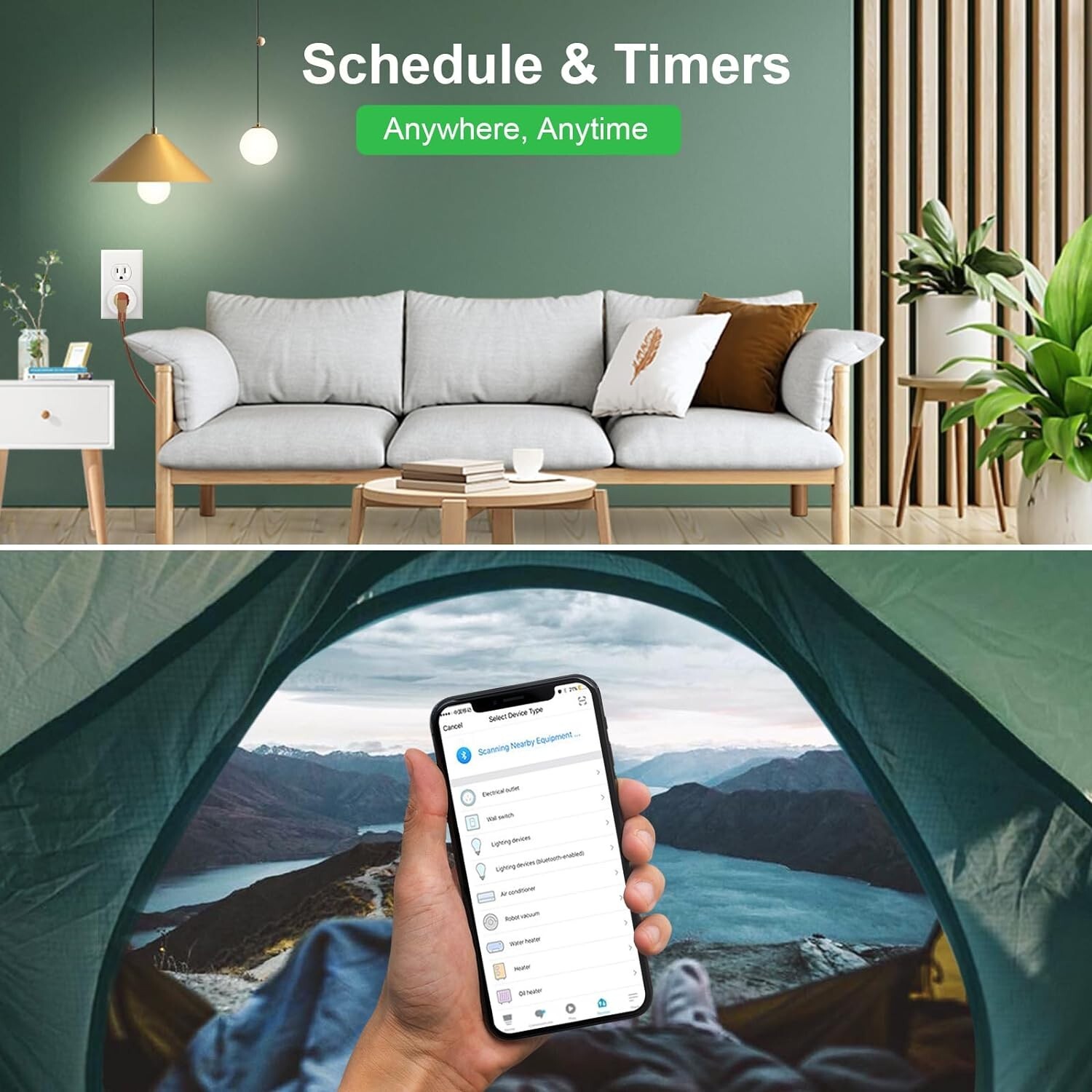 Smart WiFi Plug Work with Alexa&Google Assistant Remote Control&Voice Activation