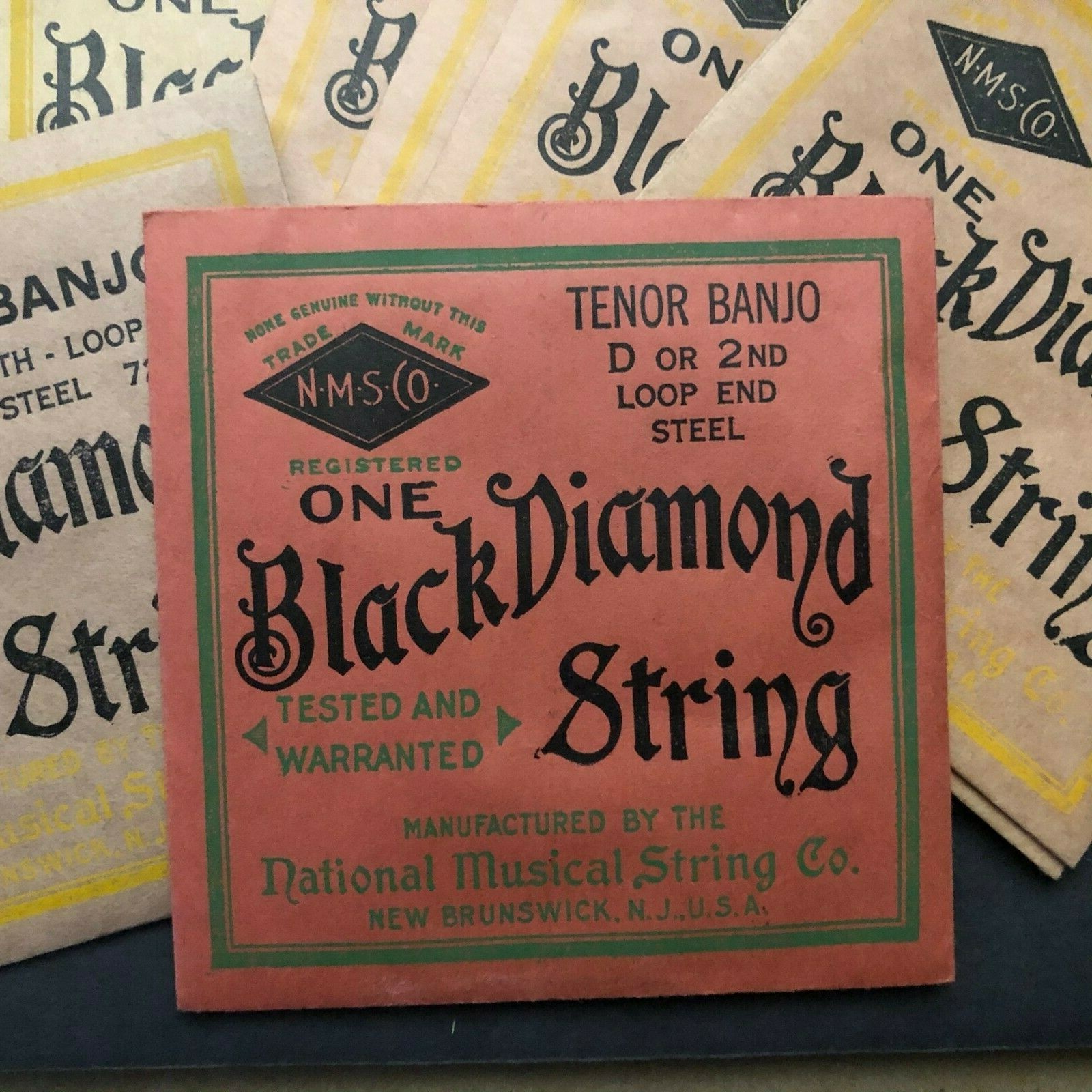 Group of 11 Vintage Empty Black Diamond Banjo String Packages - VGC