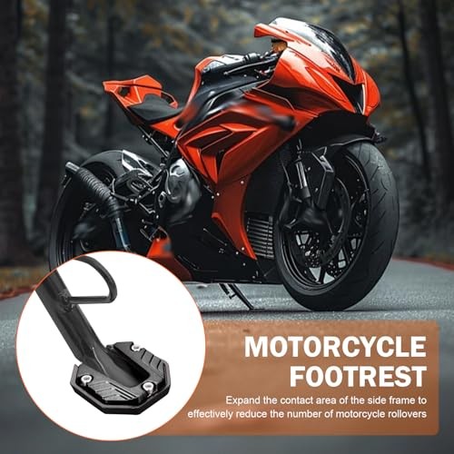 Motorcycle Kickstand Pad, Enlarged Non-slip Anti-sink Side Stand Foot Plate,