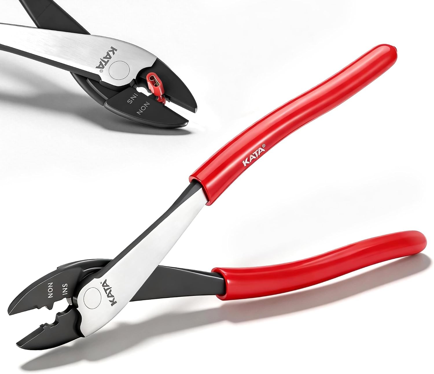 9.5" Electrician's Crimping/Cutting Pliers, Wire Cutter Tool for 10-22 AWG, Red