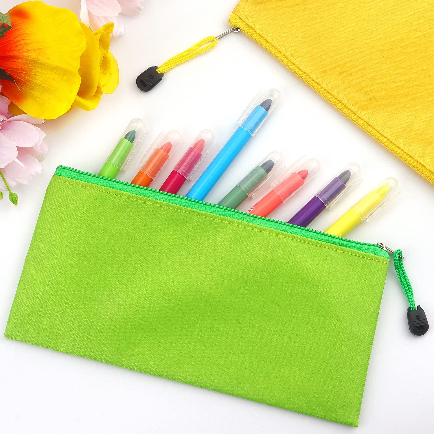 12 Pack Zipper Pouch, Bulk Waterproof Pouch Cases, Multi-Purpose Organizer Ba...