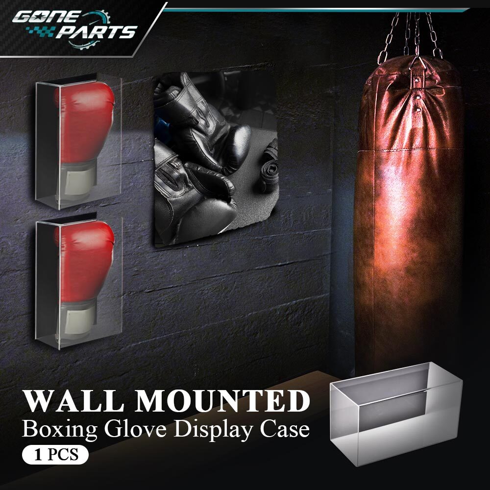 Acrylic Wall Mount Horizontal Boxing Glove Display Case Protecting Full Size LJ
