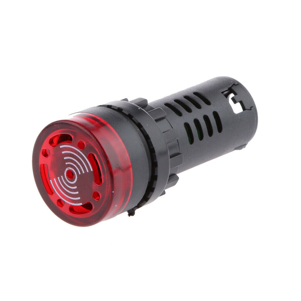 2 Pack DC 12V Red LED Buzzer Alarm Signal Indicator Flash Light Panel Mount c