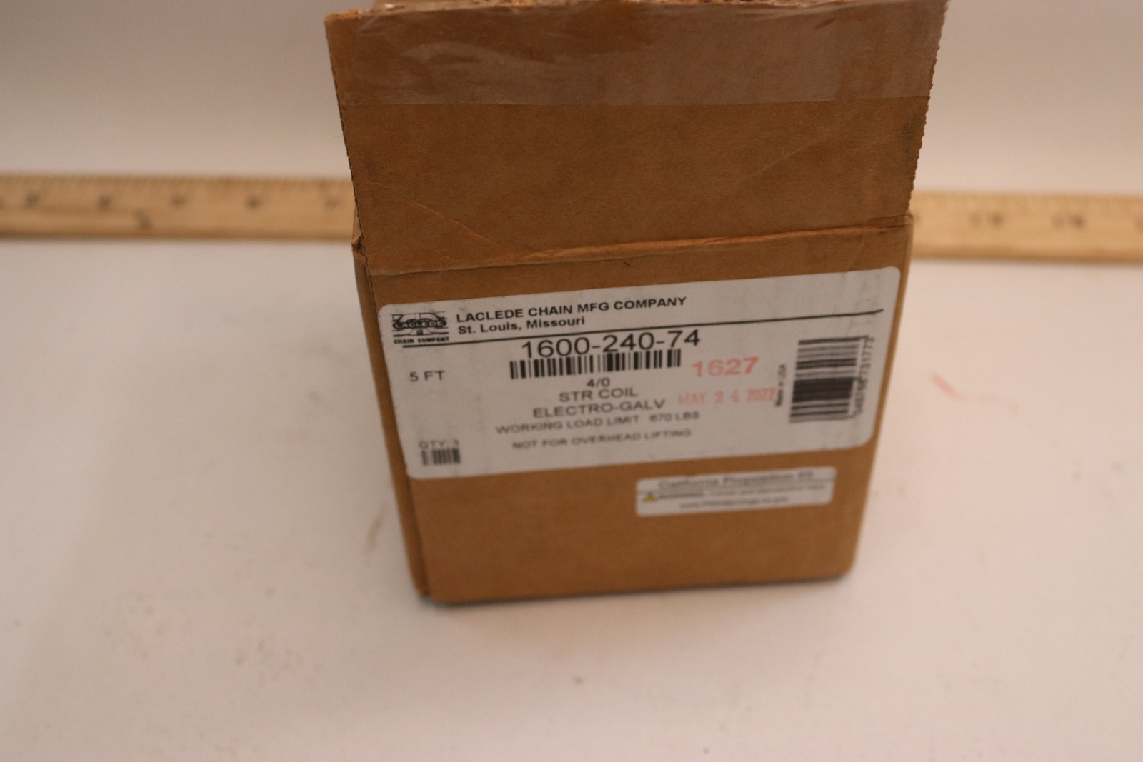 Laclede Coil Chain Straight Link Electro-Galvanized 4/0 5-Ft 1600-240-74