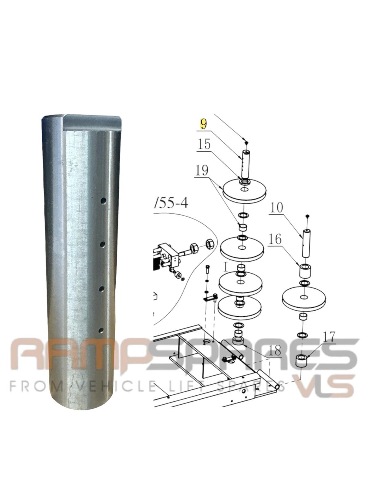 Rotary 4 post lift under platform pin / axle suitable for SM65-51 / SM55LT-51