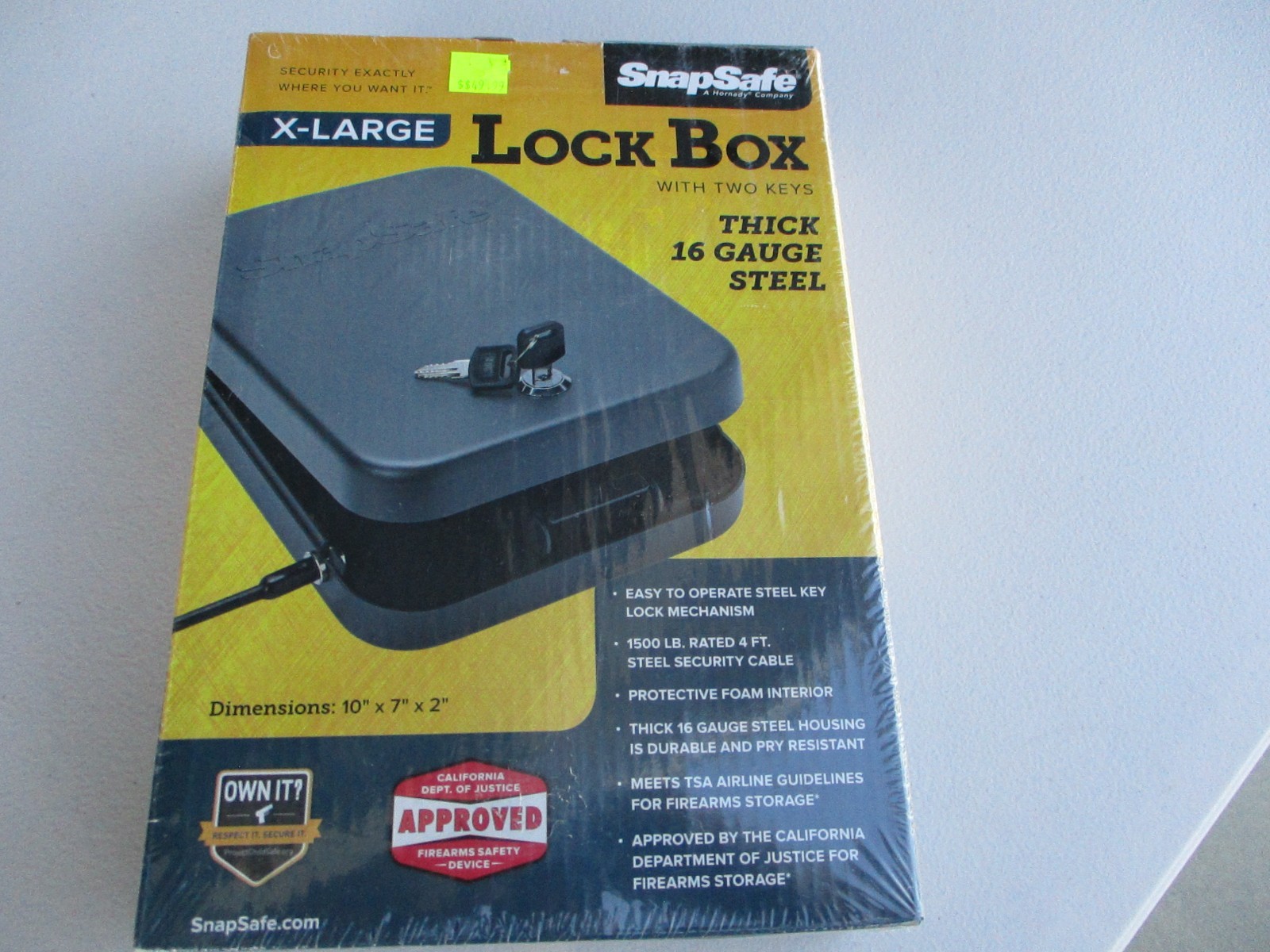SnapSafe Lock Box Lock 10x7x2 XLarge TSA App. New in box sealed