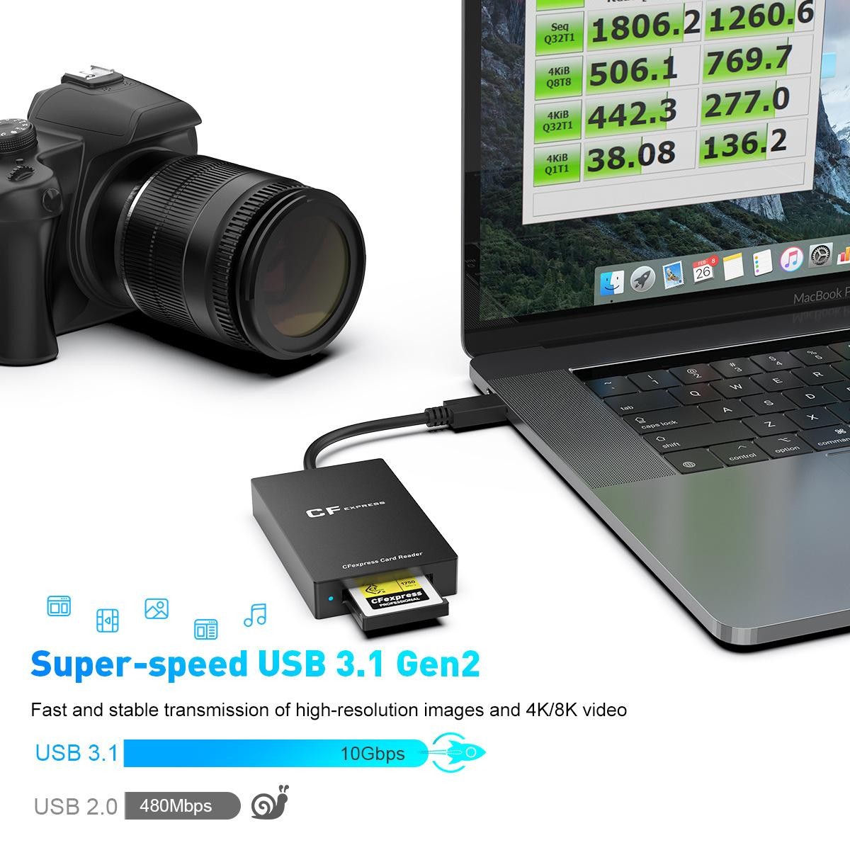 CFexpress Type B Card Reader USB3.1 Gen 2 Type C Card Reader CFexpress Memory c