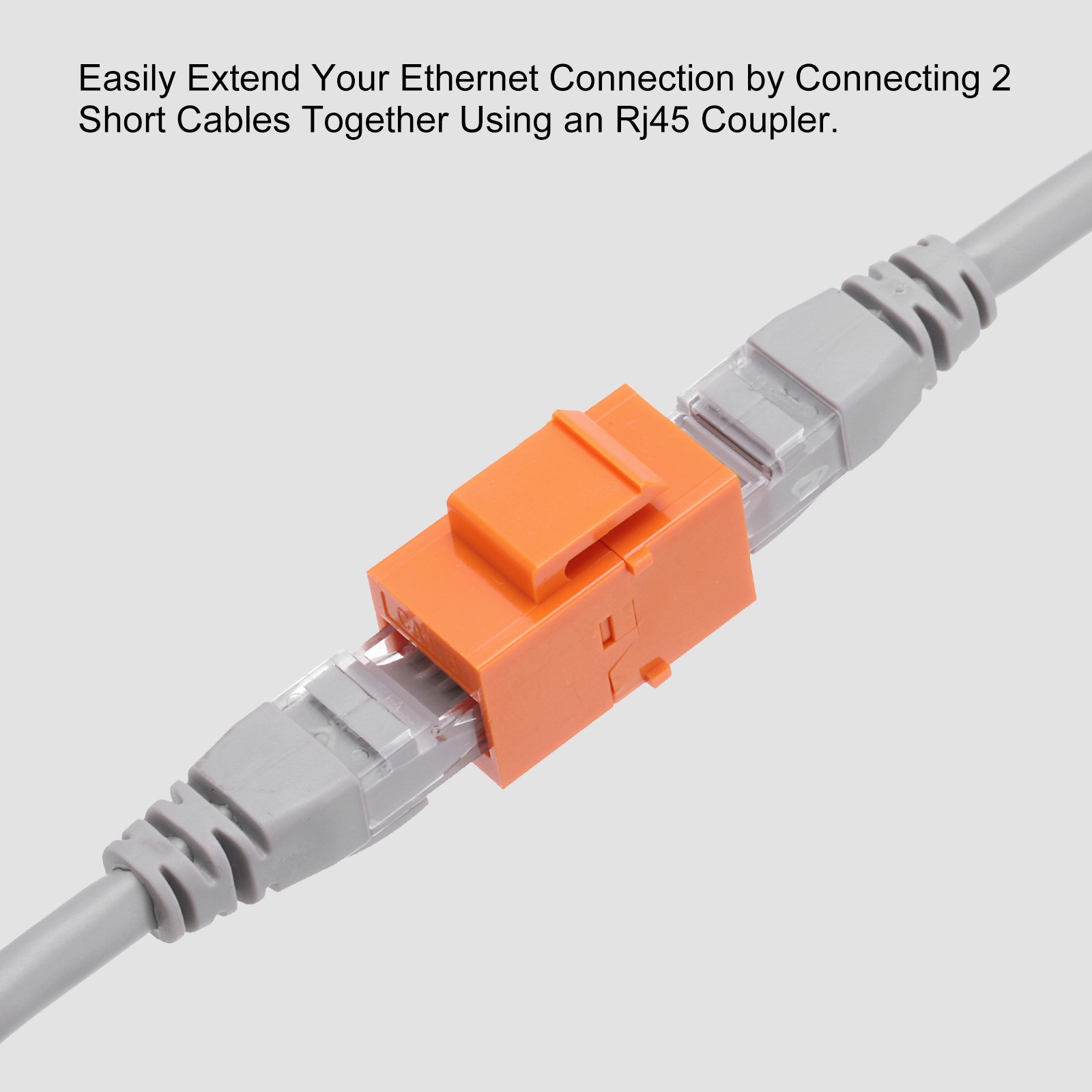 10 Pack RJ45 Ethernet Coupler, Cat6 Coupler for Cat6/Cat5e/Cat5,Orange