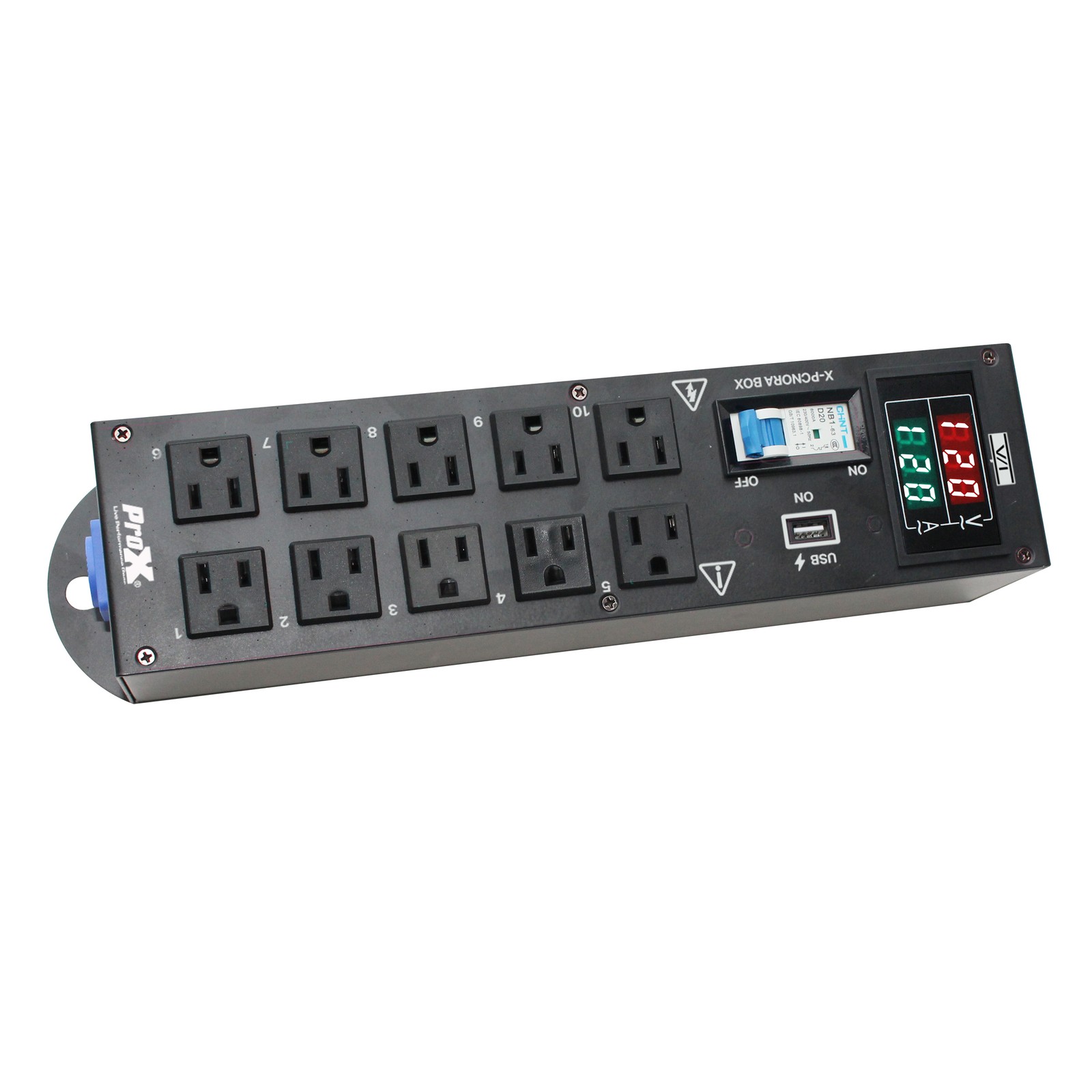 Pro X 10 Way Power Distribution Compact Box for Powerkon to Edison