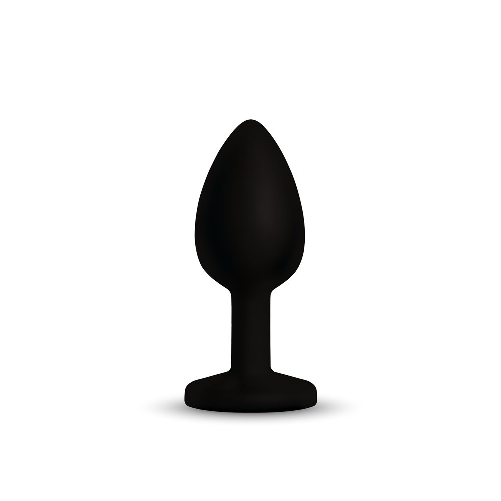 Gemma Pink Gem Black Silicone Plug - Large