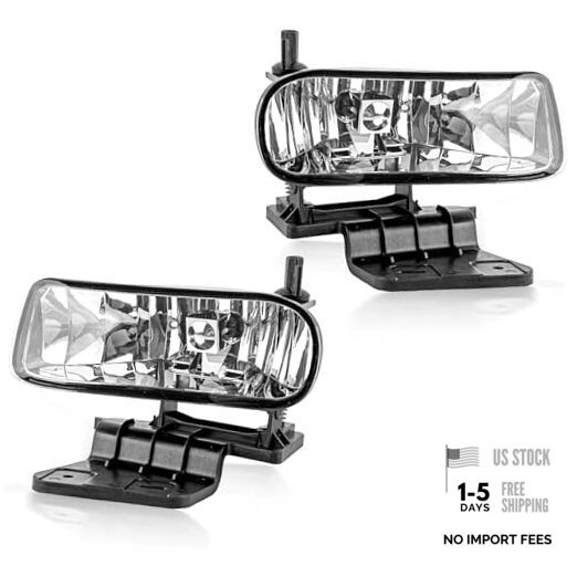 , Fog Lights for 1999 2000 2001 2002 Silverado 1500 2500 3500, 00 Halogen Black