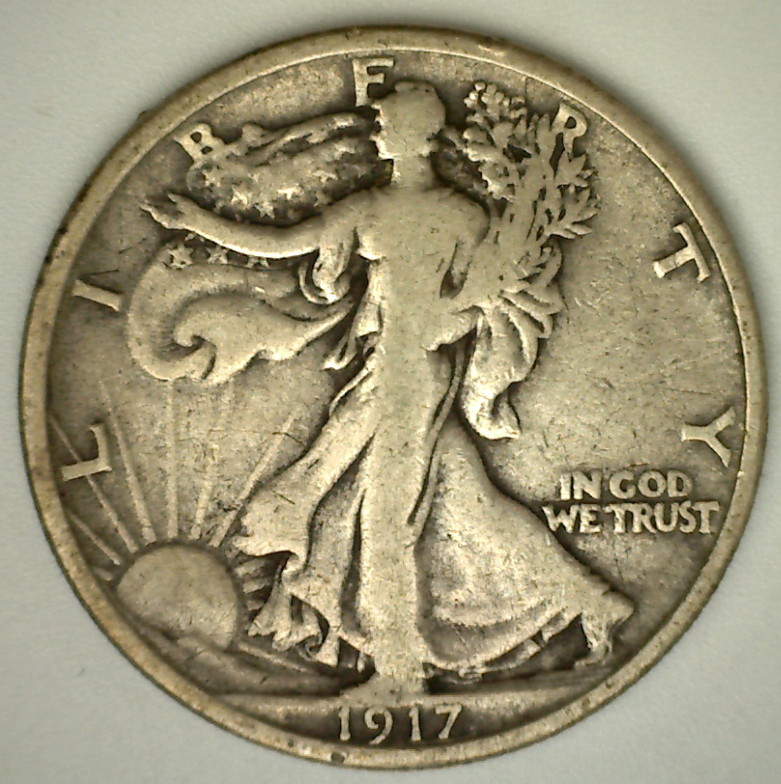 1917 Walking Liberty Silver Half Dollar Coin Circulated FINE 50-Cents