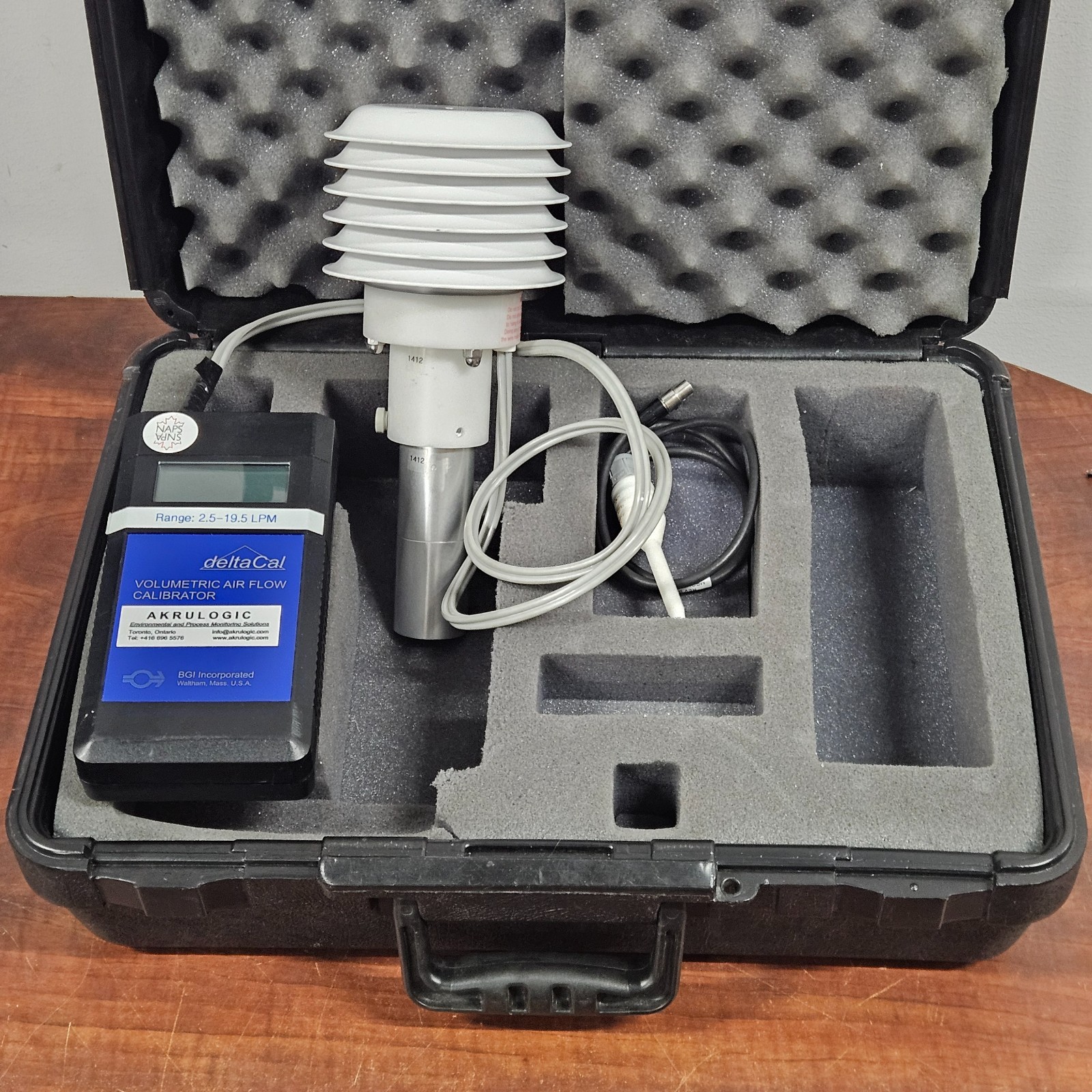 BGI deltaCal Air Calibrator 2.5–19.5 LPM w/ Probe & Case – No Power Supply