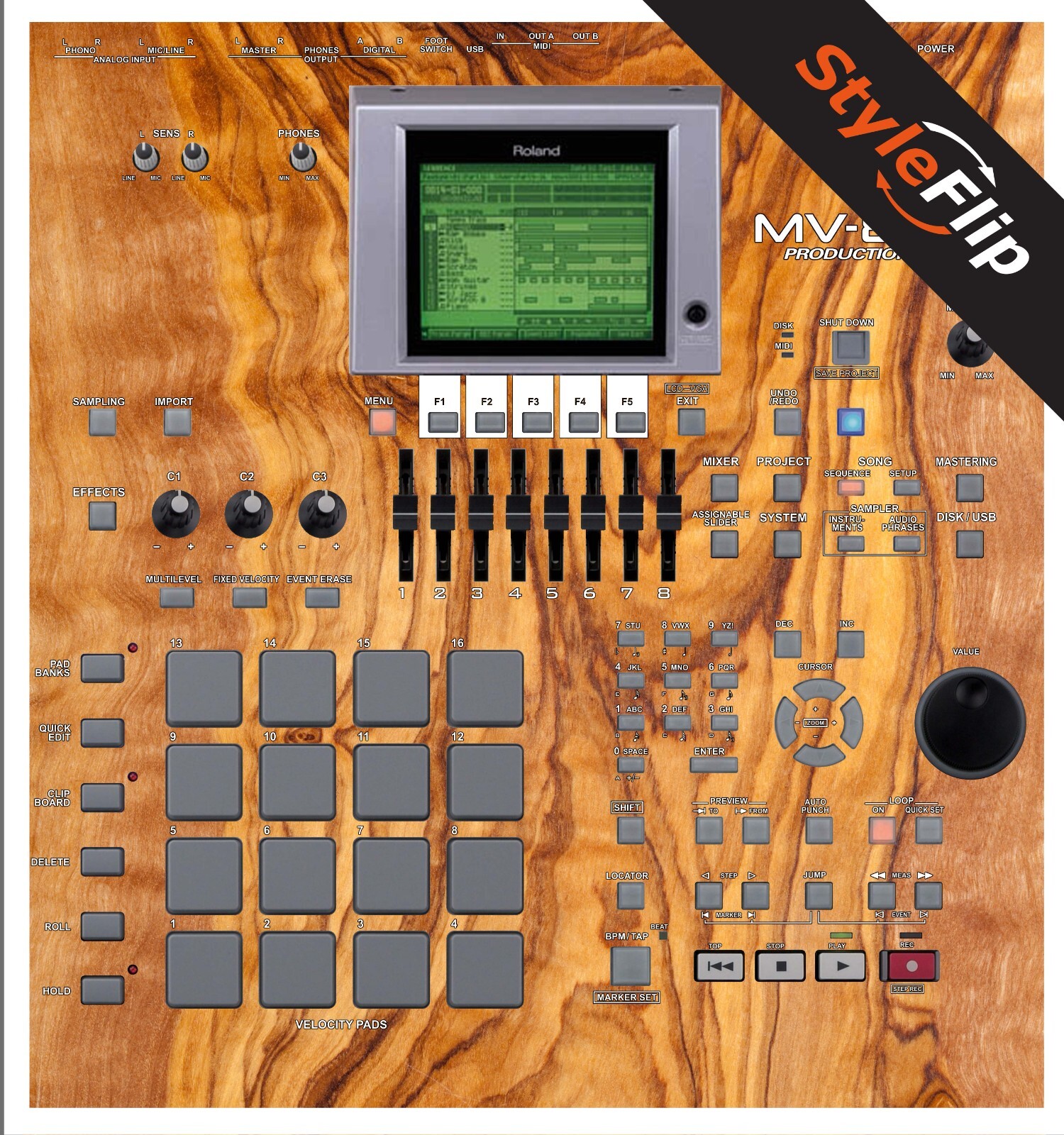Roland MV 8000 Skins | Wood 6 | Protective Decal | StyleFlip Skins