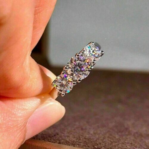 1.00 Ct Round Cut Genuine Moissanite Engagement Bridal Ring 950 Platinum Size 6