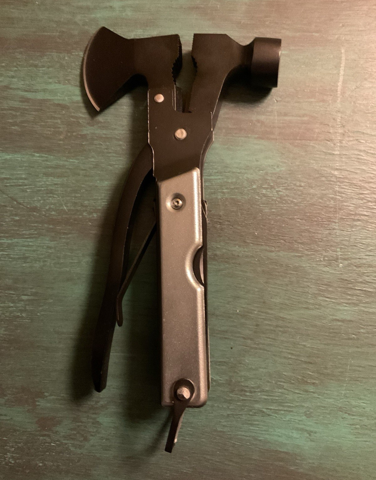 Multi-Tool Hammer Axe Pliers w/Nylon Sheath, 2 in Metal Blade some part lock