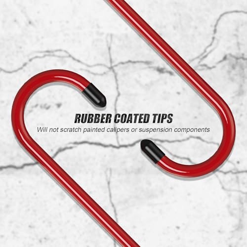 2 Pcs Brake Caliper Hangers Brake Caliper Hooks with Rubber Tips 2pcs red