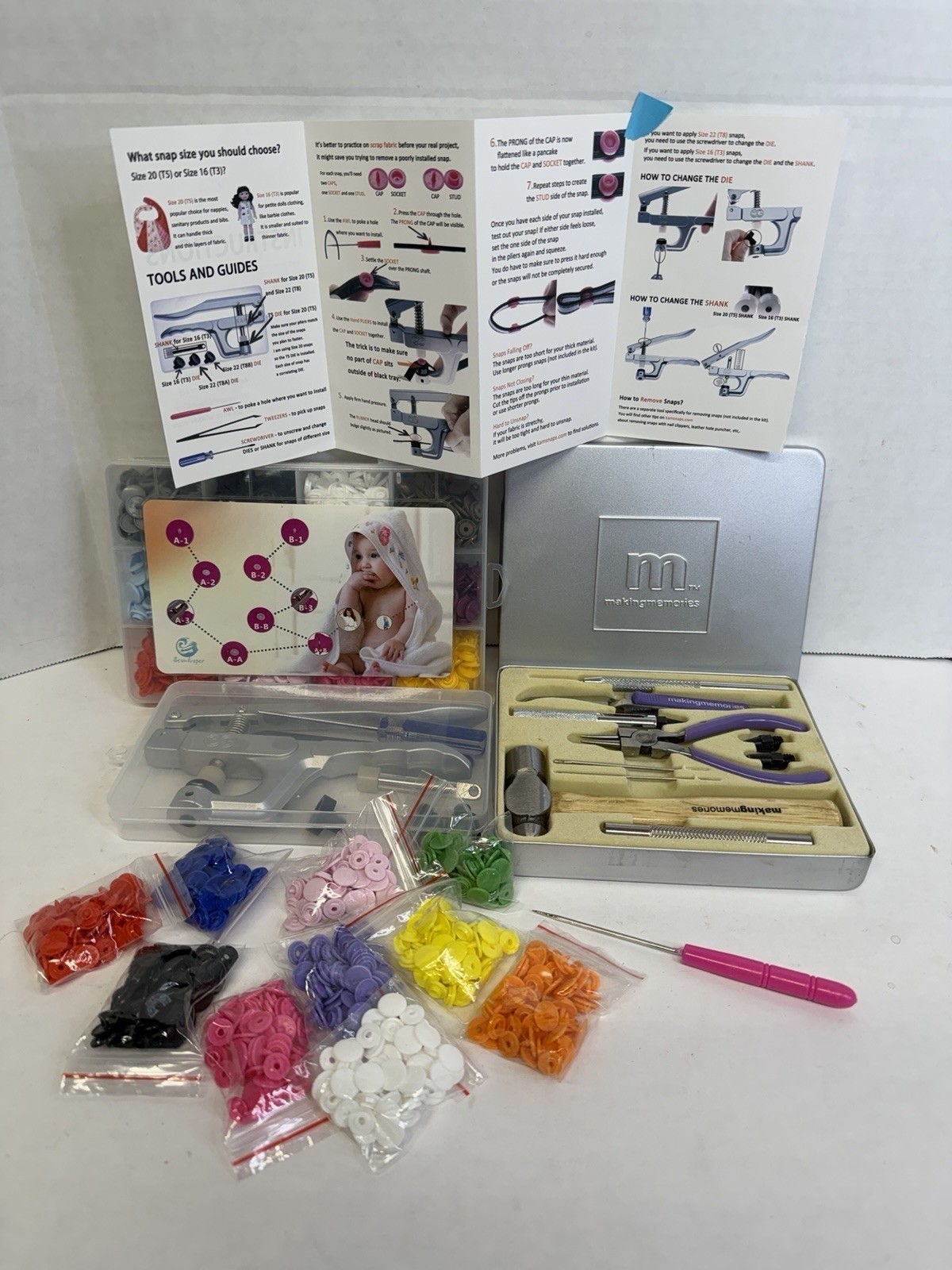 Making Memories Paper Crafts Scrapbook Tool Kit Eyelet Snap Setting & EXTRAS