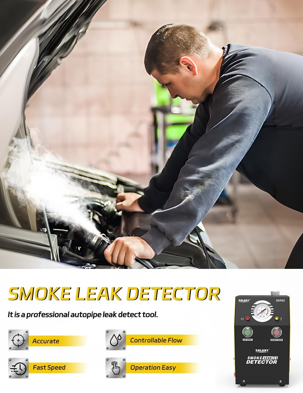 Compact Automotive Smoke Machine with Overheating Protection for Safe Use