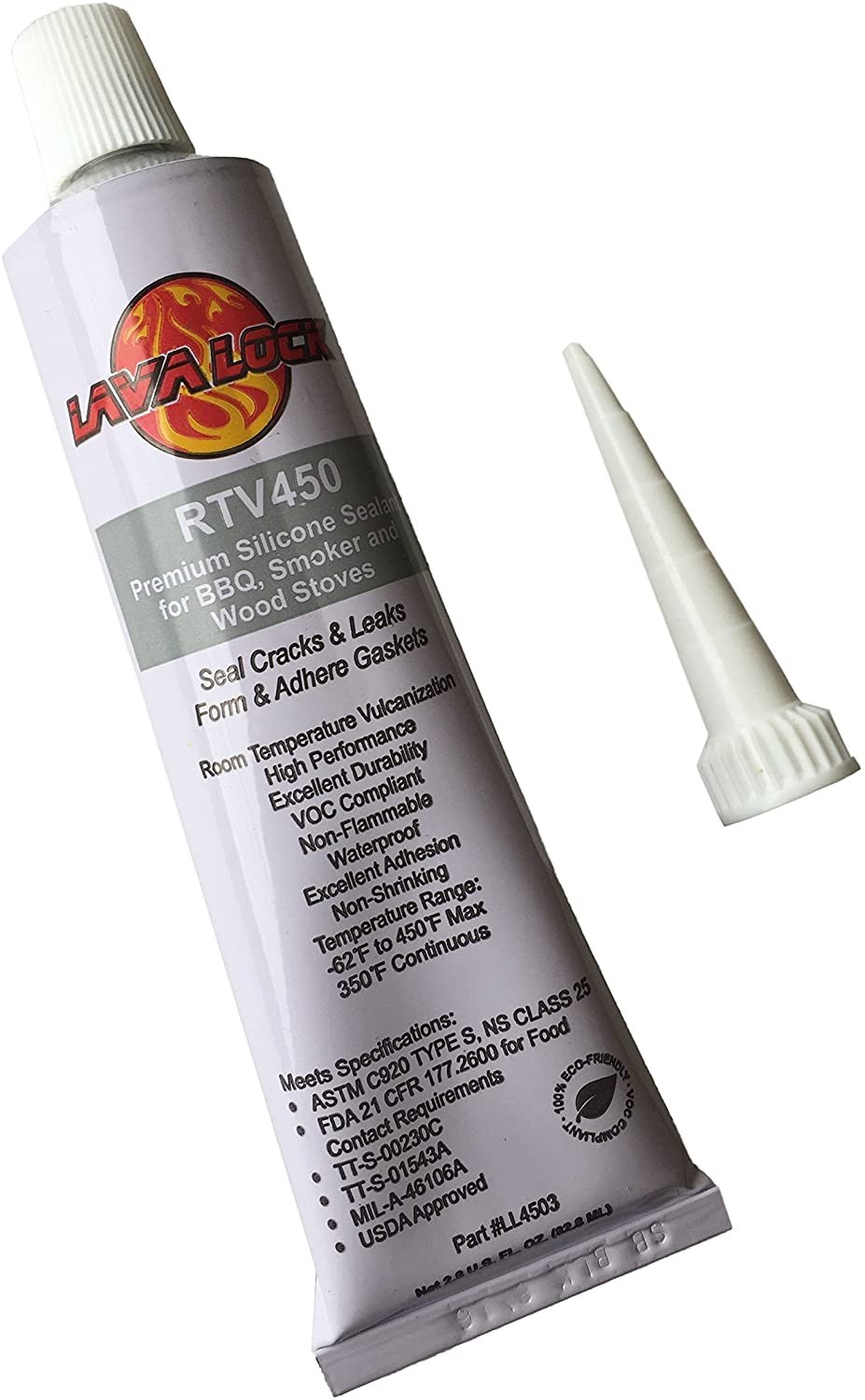 LavaLock Clear BBQ smoker RTV adhesive sealant Hi temp silicon food safe grade