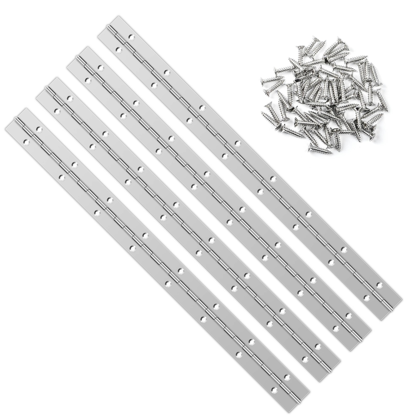 4 PCS 16 Inch Stainless Steel Piano Hinge Heavy Duty with 64 Pcs Screws for C...
