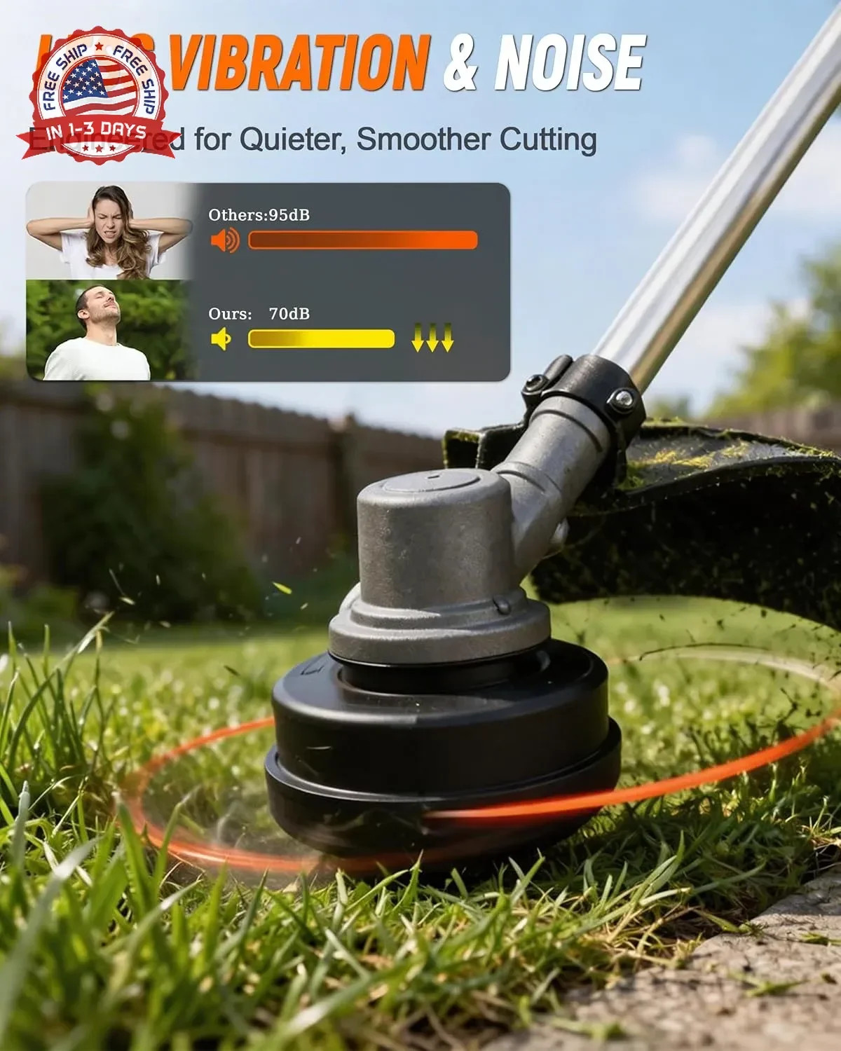 .105" String Trimmer Line, Commercial Grade Orange Pentagon Weed Eater String, P