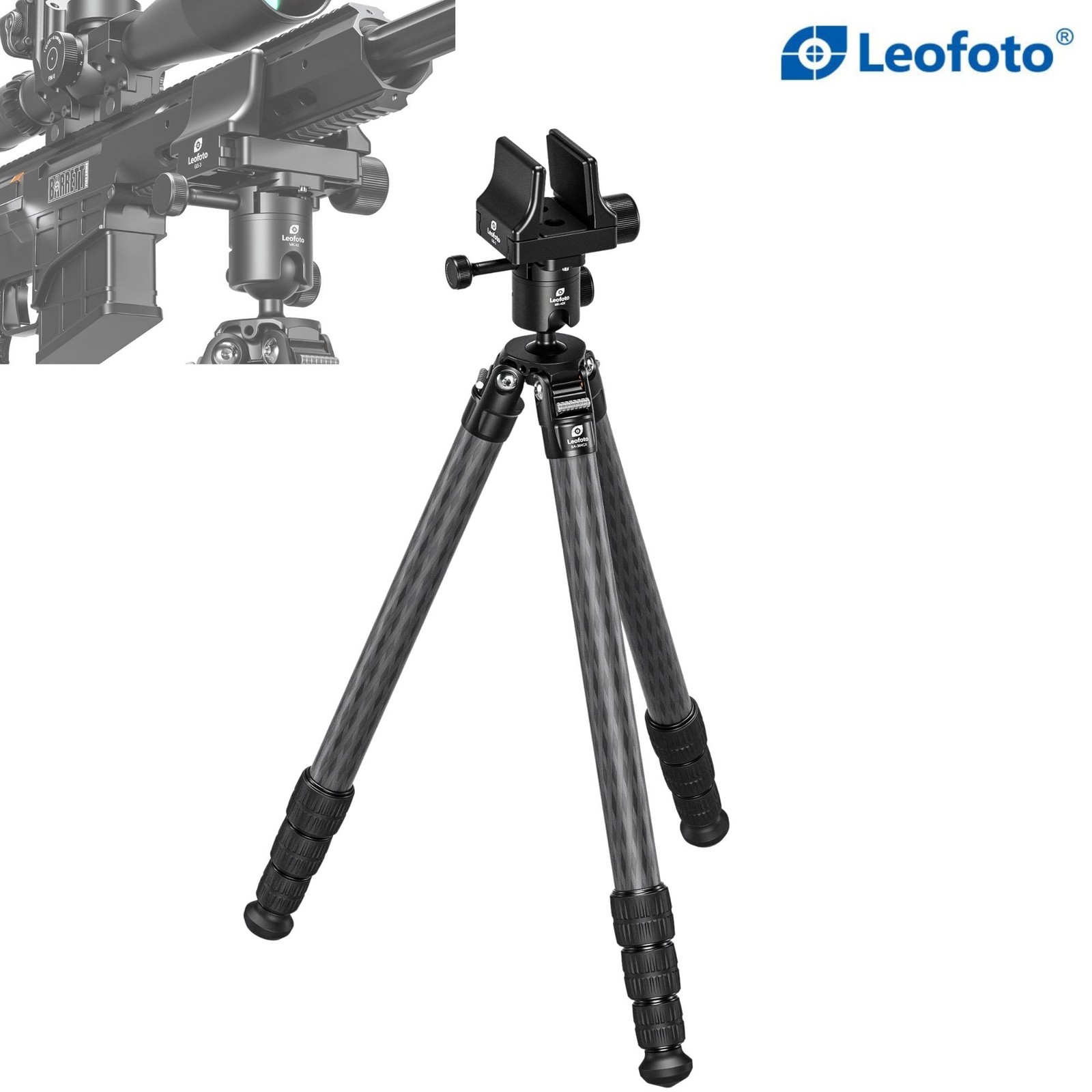 Leofoto SA-364CX+MK-40X+GS-3 Rifle Tripod w 40mm Ballhead and Clamp