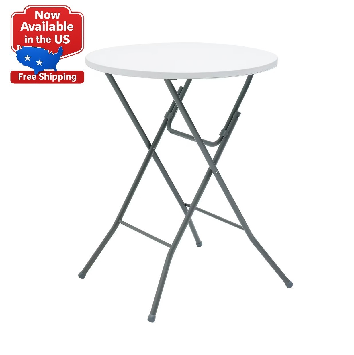 Mainstays 31" Round High-Top Cocktail Folding Table, White