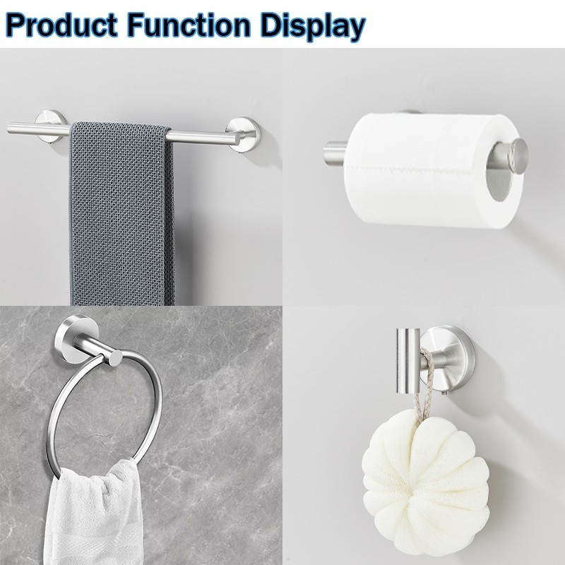 10 PCS Bathroom Hardware Accessories Set Wall Mount Square Tower Bar Set Brushed