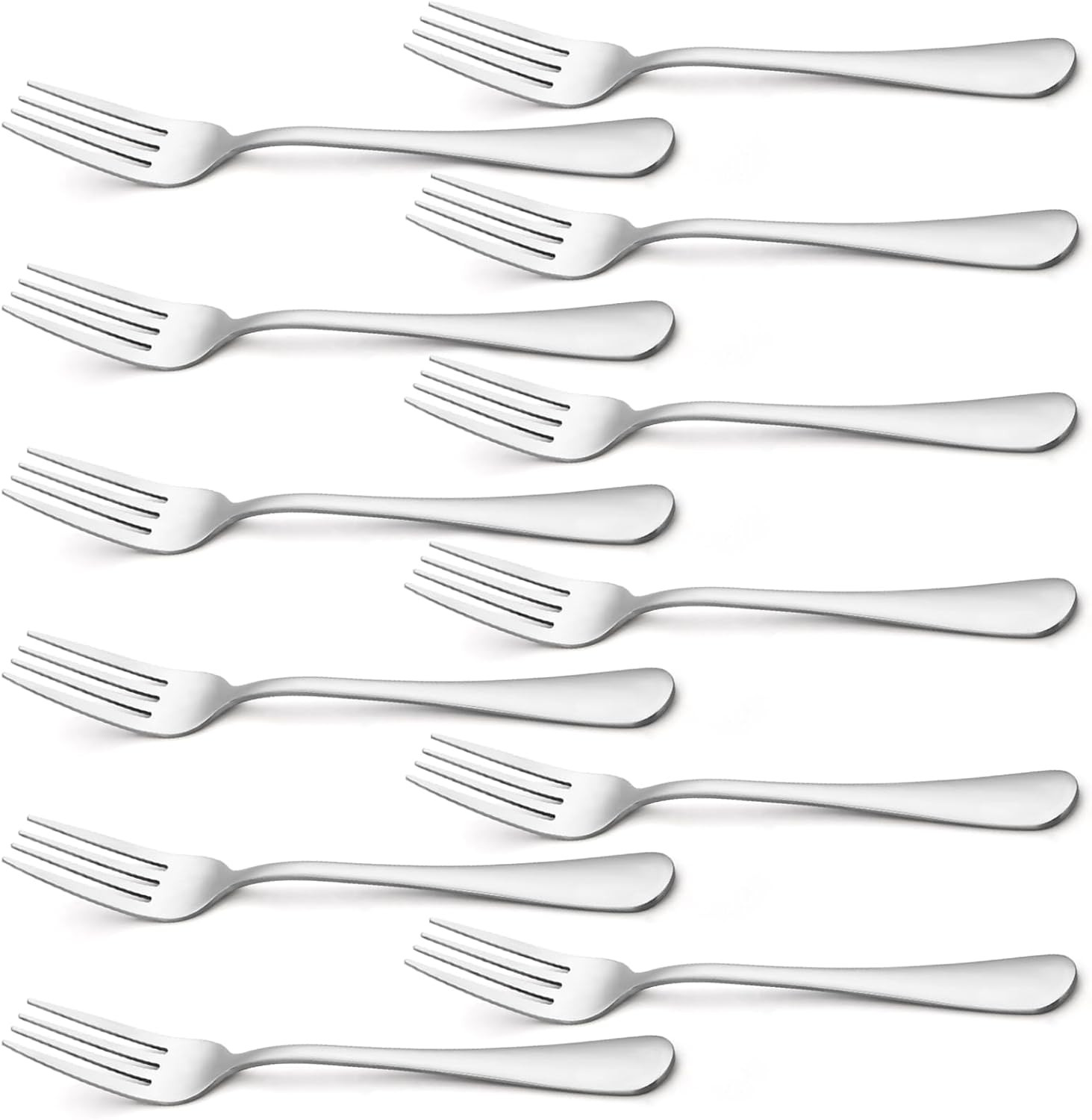 Silverware, Dinner Fork 8 Inches, Forks Set of 12 Premium Food Grade Stainless S