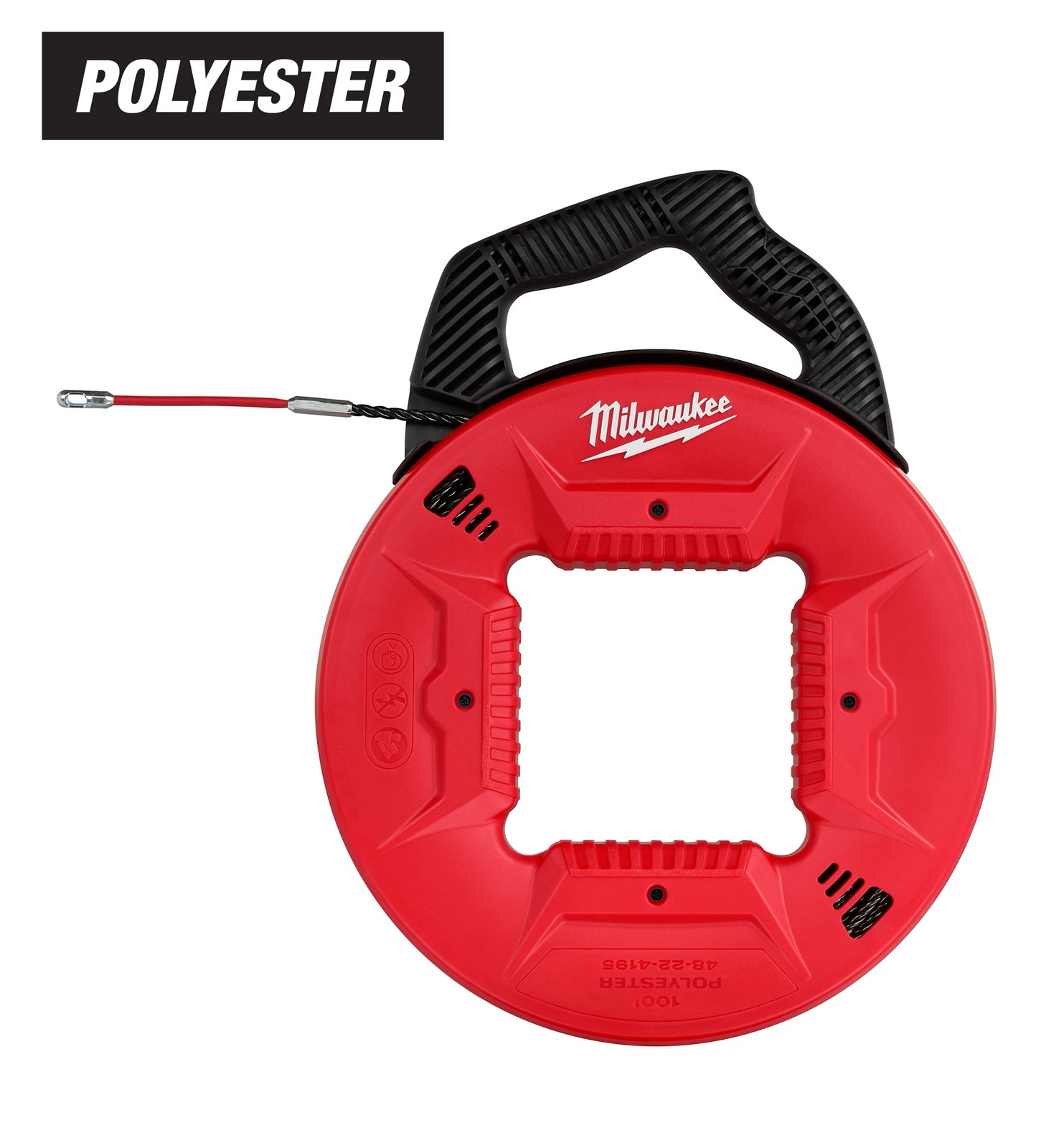 Milwaukee Tool 48-22-4195 100' Polyester Fish Tape With Flexible Metal Leader