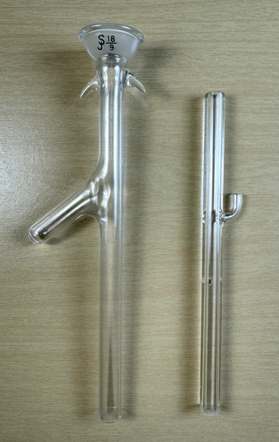 Borosilicate Glass Tubes - 18/19 - Thistle Tube - Laboratory Glass - Lot of 2